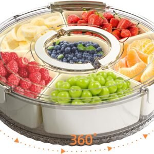 henning lee divided spinning snack & serving tray with lid