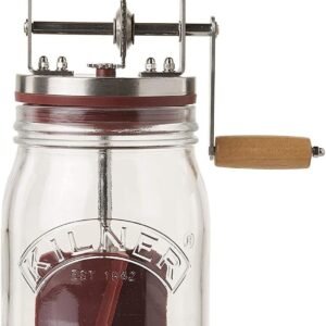 kilner small manual butter churner – traditional hand crank glass butter maker for fresh homemade butter