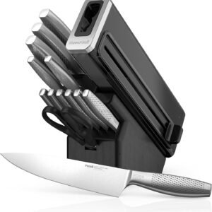 ninja k62014 foodi neverdull 14‑piece knife system – german stainless steel kitchen knife set with built in sharpener