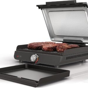 ninja 14” griddle & indoor electric grill – nonstick, dishwasher safe, 500°f, even cooking – silver (gr101)